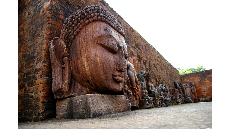 old buddha head carving